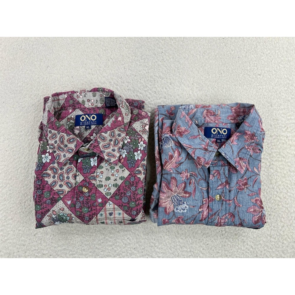 ONO & Company Shirts LOT OF 2 Men's XL Multicolor Hawaiian Floral Button Up